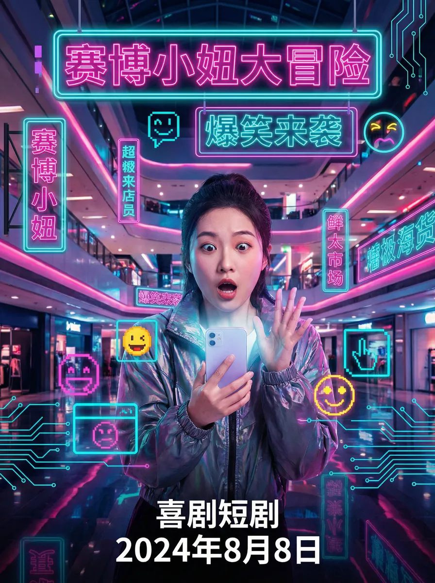 布米米韩剧网 搞笑喜剧短剧 - 赛博小妞大冒险海报